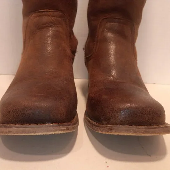 DURANGO "Charlotte" Women's Sz 9US/41EU Brown Aged Leather Inside Zip Tall Boots - Picture 5 of 12